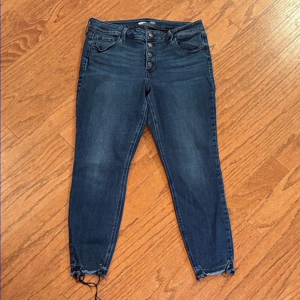 Old Navy, size 14, rockstar, super skinny, ankle, mid rise, button fly jeans